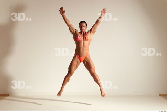 Whole Body Woman Animation references White Sports Swimsuit Muscular