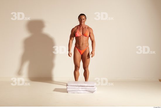 Whole Body Woman Animation references White Sports Swimsuit Muscular