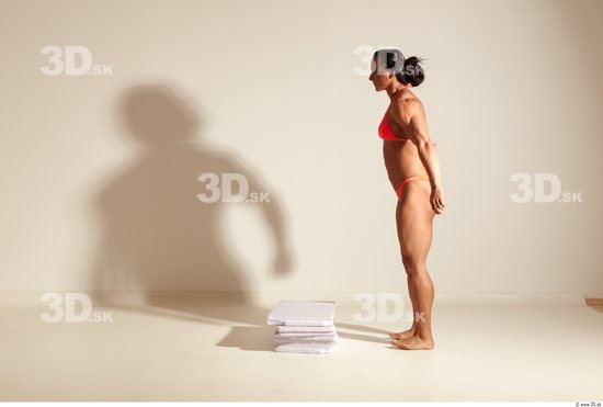 Whole Body Woman Animation references White Sports Swimsuit Muscular