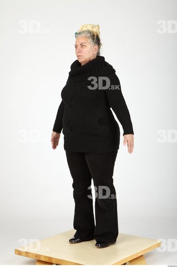 Whole Body Woman Casual Overweight Studio photo references