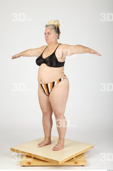 Whole Body Woman T poses Casual Underwear Overweight Studio photo references