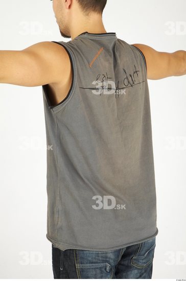 Upper Body Whole Body Man Casual Singlet Slim Studio photo references