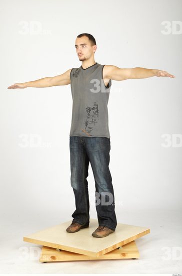 Whole Body Man T poses Casual Slim Studio photo references