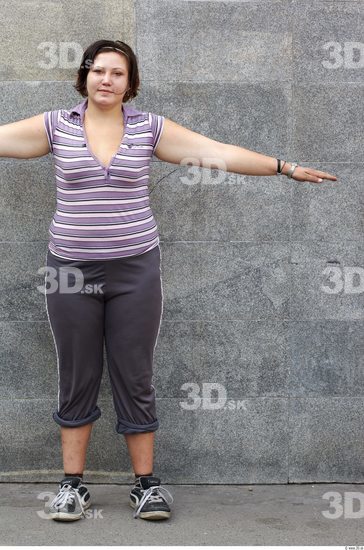 Whole Body Woman T poses White Sports Overweight