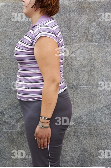 Arm Woman White Sports T shirt Overweight