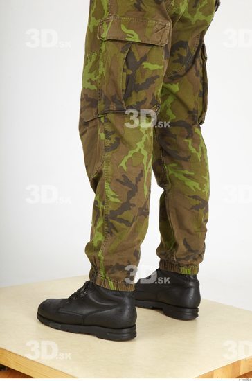 Calf Whole Body Man Army Trousers Athletic Studio photo references