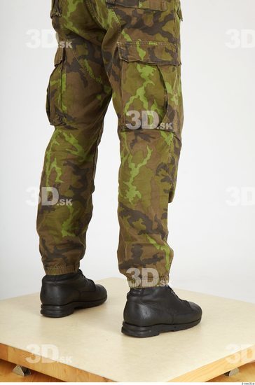 Calf Whole Body Man Army Trousers Athletic Studio photo references