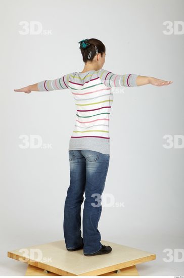 Whole Body Woman T poses Casual Slim Studio photo references