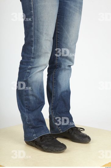 Calf Whole Body Woman Casual Jeans Slim Studio photo references