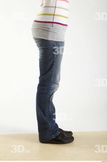 Leg Woman Animation references White Casual Jeans Slim