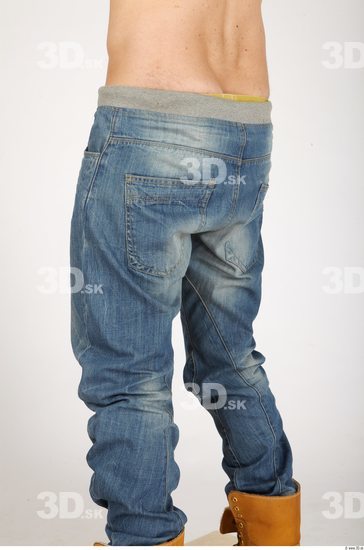 Thigh Whole Body Man Casual Jeans Athletic Studio photo references