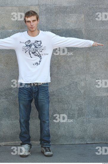 Whole Body Man T poses White Casual Underweight