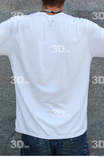 Upper Body Man White Casual T shirt Underweight