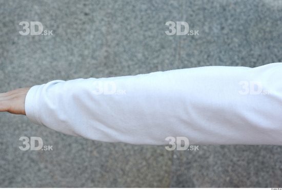 Forearm Man White Casual T shirt Underweight
