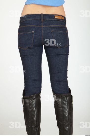 Thigh Whole Body Woman Casual Jeans Underweight Studio photo references