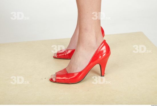 Foot Whole Body Woman Casual Formal Shoes Underweight Studio photo references