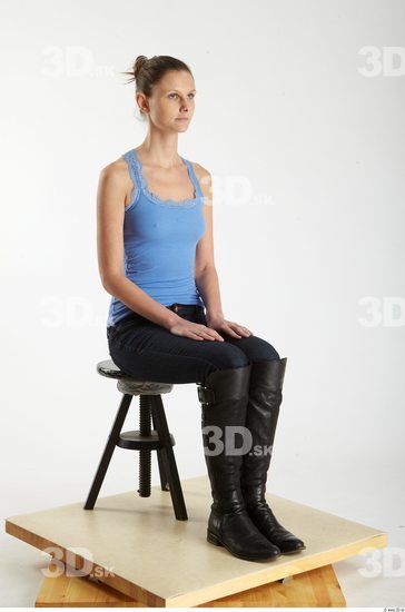 Whole Body Woman Artistic poses White Casual Underweight