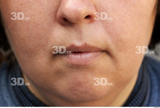 Mouth Head Woman Casual Slim Overweight Street photo references