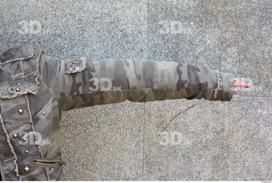 Arm Head Man Woman Casual Army Jacket Slim Street photo references