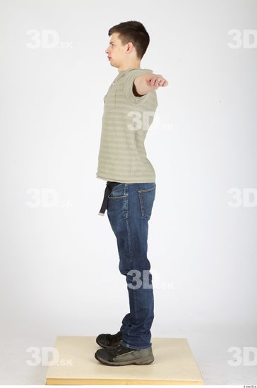 Whole Body Man T poses Casual Athletic Studio photo references