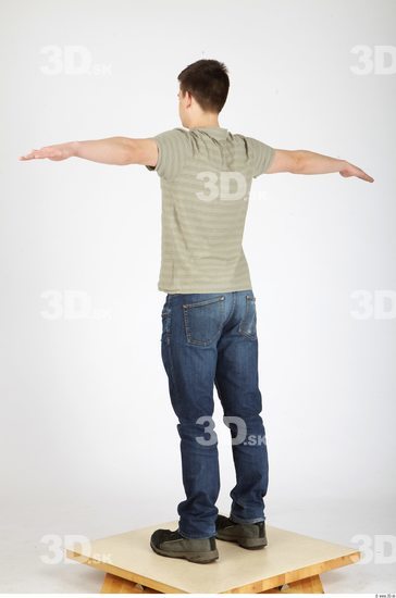 Whole Body Man T poses Casual Athletic Studio photo references