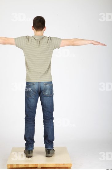 Whole Body Man T poses Casual Athletic Studio photo references