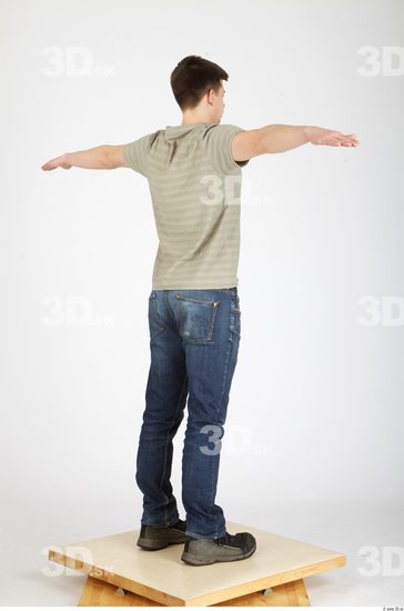 Whole Body Man T poses Casual Athletic Studio photo references