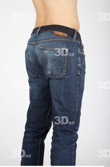 Thigh Whole Body Man Casual Jeans Athletic Studio photo references