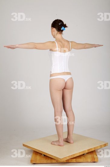 Whole Body Woman T poses Underwear Sports Slim Studio photo references