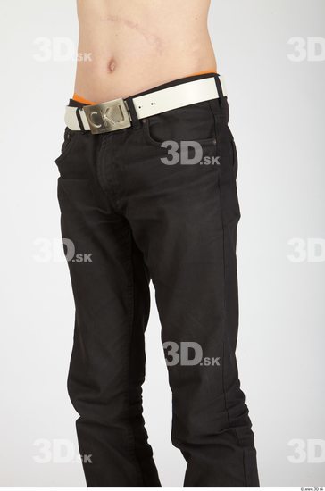 Thigh Whole Body Man Casual Trousers Slim Studio photo references