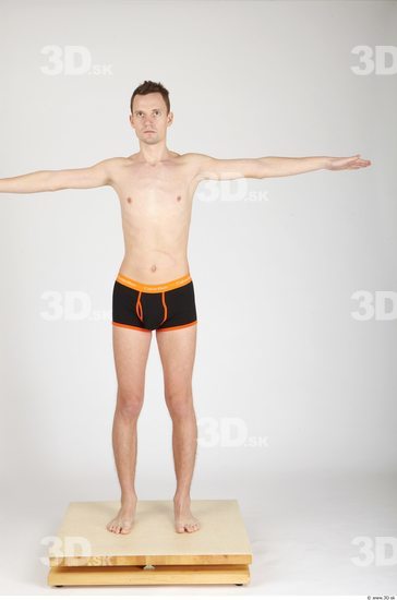 Whole Body Man T poses Casual Underwear Pants Slim Studio photo references