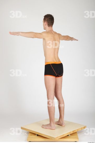 Whole Body Man T poses Casual Underwear Pants Slim Studio photo references