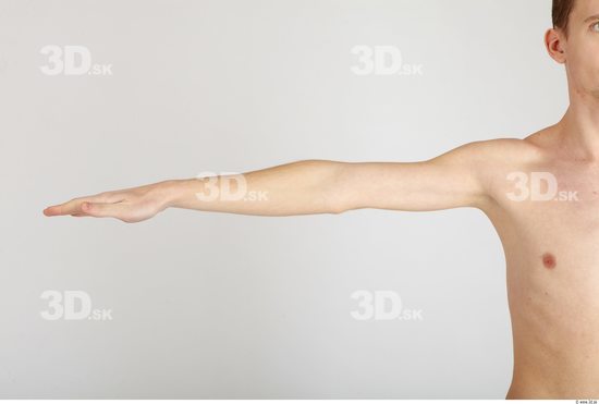 Arm Whole Body Man Nude Casual Slim Studio photo references