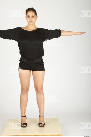 Whole Body Woman T poses Casual Overal Average Studio photo references