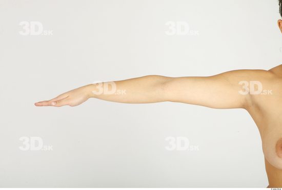 Arm Whole Body Woman Nude Casual Average Studio photo references