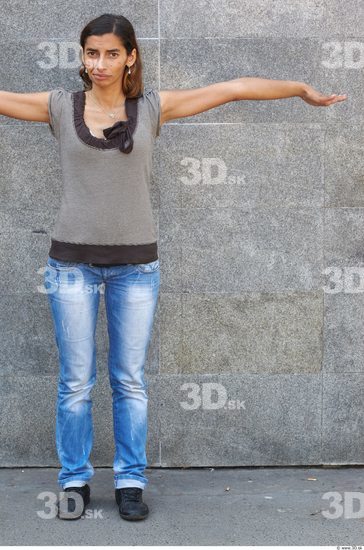 Whole Body Head Woman T poses Casual Slim Average Street photo references