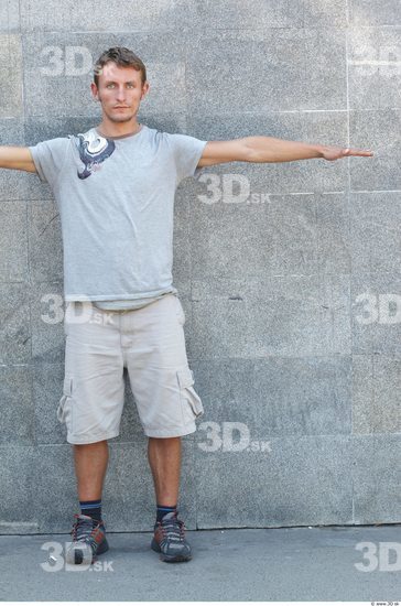 Whole Body Head Man T poses Casual Sports Slim Athletic Street photo references