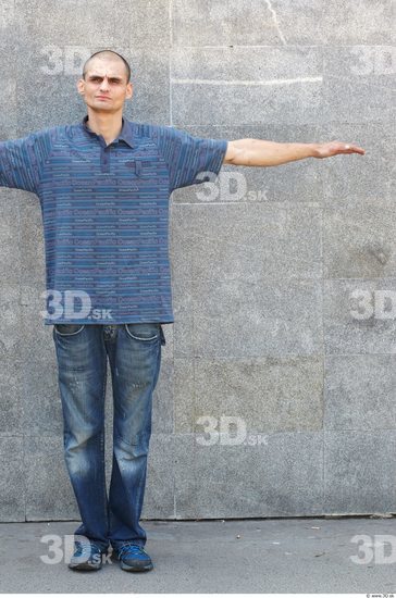 Whole Body Head Man T poses Casual Slim Street photo references