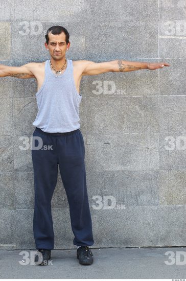 Whole Body Head Man T poses Casual Sports Slim Street photo references