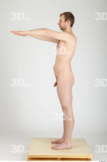 Whole Body Man Nude Casual Average Studio photo references