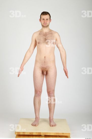 Whole Body Man Nude Casual Average Studio photo references