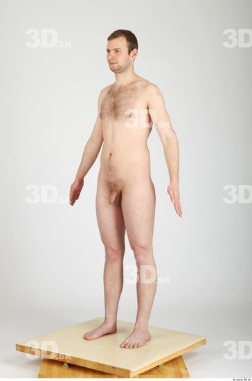 Whole Body Man Nude Casual Average Studio photo references