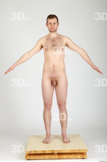 Whole Body Man Nude Casual Average Studio photo references