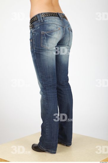 Leg Whole Body Woman Casual Jeans Slim Studio photo references