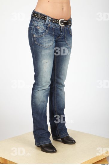 Leg Whole Body Woman Casual Jeans Slim Studio photo references