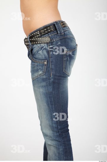 Thigh Whole Body Woman Casual Jeans Slim Studio photo references