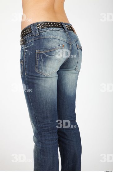 Thigh Whole Body Woman Casual Jeans Slim Studio photo references