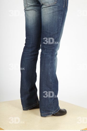 Calf Whole Body Woman Casual Jeans Slim Studio photo references