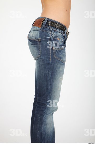 Thigh Whole Body Woman Casual Jeans Slim Studio photo references