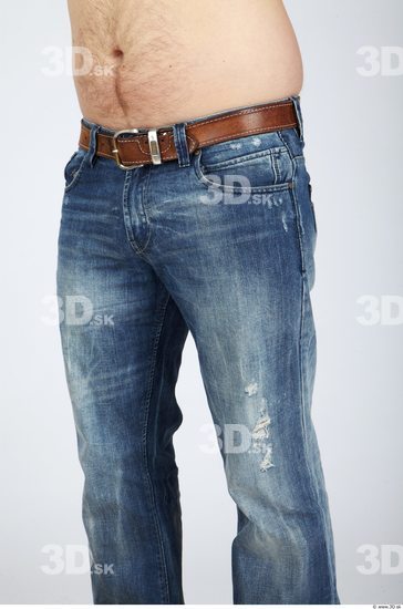 Thigh Whole Body Man Casual Jeans Chubby Studio photo references